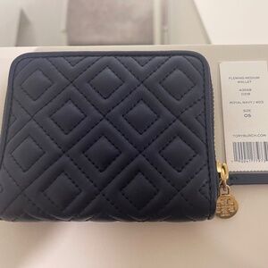 NEW Tory Burch Medium Wallet - Royal Navy